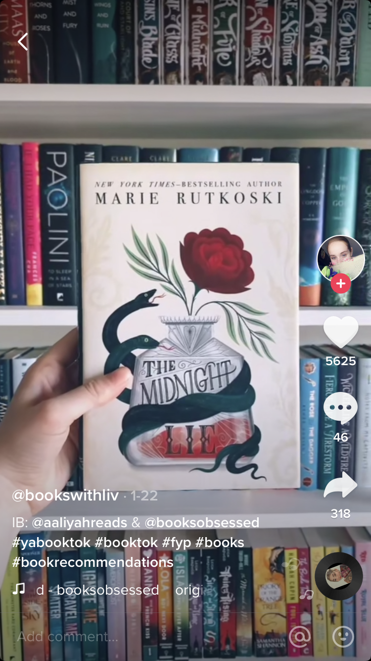 Book featured on Tiktok recommendation page.